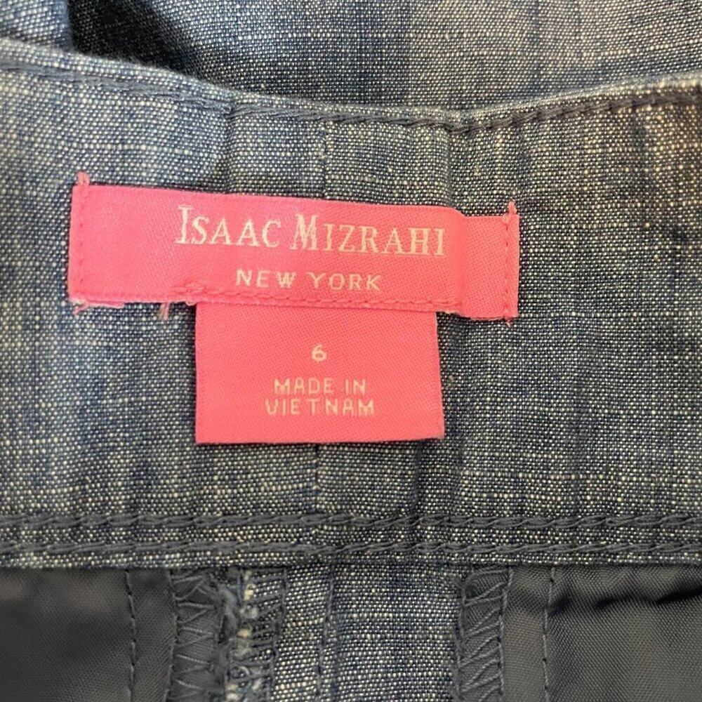 Isaac Mizrahi Blue Chambray Trouser Shorts SZ 6 - Picture 6 of 10